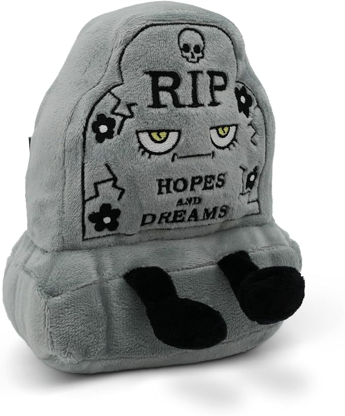 Rest in Plush Collectible – Spooky Cute Stuffed Toy, Soft Halloween Plushie for Collectors, Trick or Treat Gift, Fall Holiday Decoration - RIP Hopes & Dreams