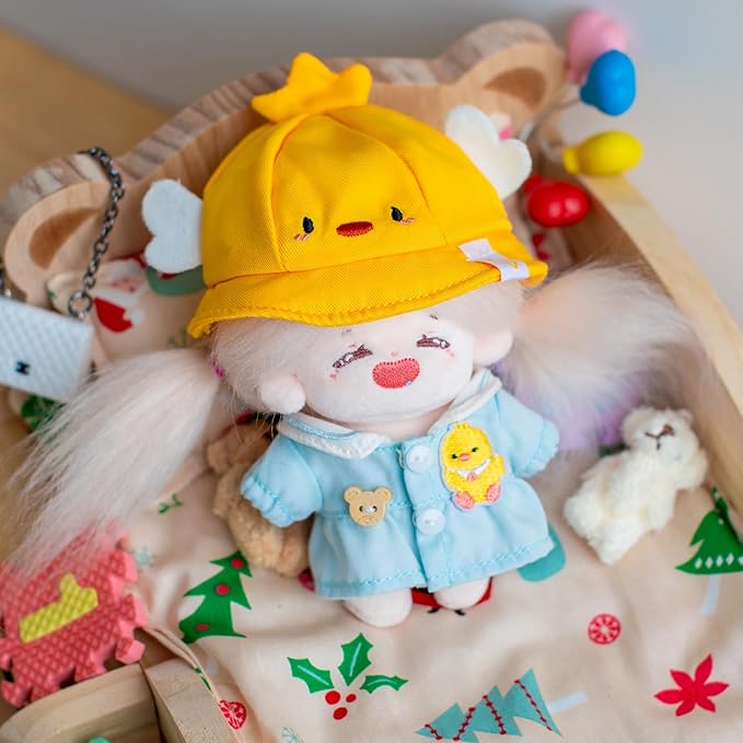 CALEMBOU Doll Clothes, Cute Macaron Animal Series Doll Clothing Suit for 15cm Kimmon Mimon, Kawaii Doll Accessories Toys Gifts for Girls(Only Clothes) (Excited Duck)
