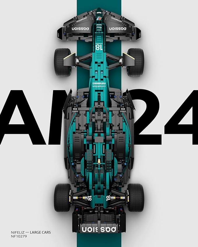 Nifeliz AM24 Formula 1 Racing Car Building Set, 1:8 Scale Collectible Set for Adults, Authentically Detailed Build and Display Model for Home or Office Décor (2351PCS, NF10279)
