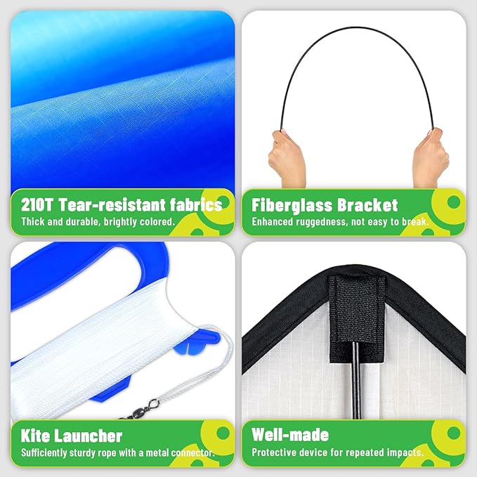 Delta Kite for Kids & Adults, Extremely Easy to Fly Kite, Suitable for Family outings, Outdoor Games and activitie