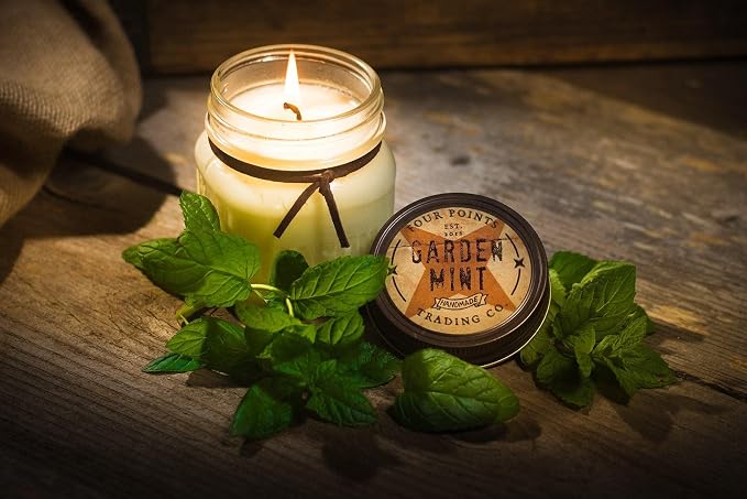 Garden Mint 8 Oz Scented Soy Aromatherapy Candle w/Jar | Aromatherapy, w/Jar