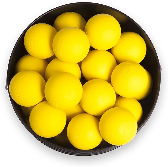 Champion Sports Lacrosse Balls Bucket - 36 Count NCAA & NFHS Certified Regulation Training & Game Balls - Yellow