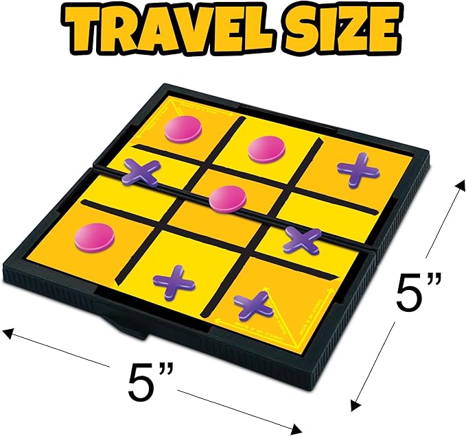 Gamie Magnetic Board Travel Games for Kids, Set Includes 12 Retro Fun Games - 5" Compact Design - Individually Boxed - Teaches Strategy & Focus, Great for Road Trip/Travel/Camping, Gift for Ages 6+