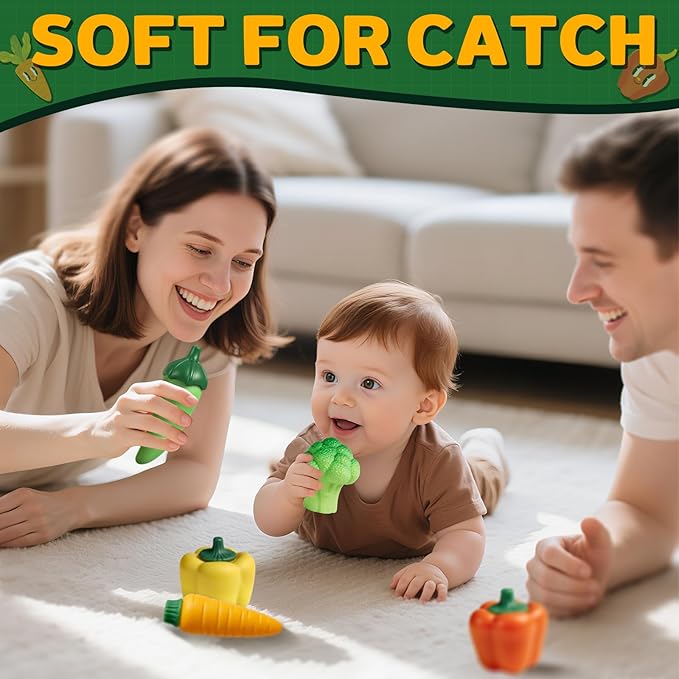 Bath Toys for Kids Toddlers,No Hole Bathtub Toys Veggies Toddler Bath Toys,Soft Creative Vegetable Pretend Play Food Baby Bath Toy