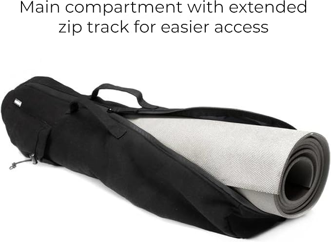 VOORAY Avani Yoga Mat Bag with Adjustable Shoulder Strap, Phone Pocket and Water Bottle Holder, Use for Retreats, Commutes, Travel and Storage, 15L Size fits Most Standard Mats - Black
