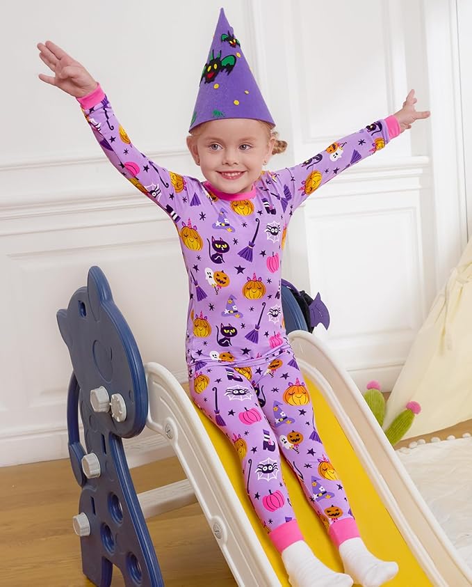 Bamboo Viscose Toddler Girls Kids Pajamas Unicorn Mermaid Pjs Long Sleeve Snug fit 12M-8Y 2pcs Soft Jammies