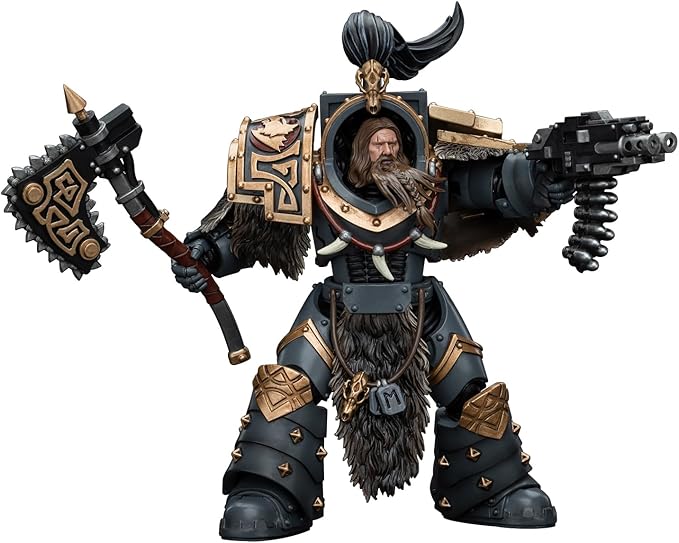 JOYTOY Warhammer 40K 1/18 Action Figures, Space Wolves Varagyr Wolf Guard Squad Varagyr Terminator 2 Perfect for Collectors & Decor, Ideal Gift for Birthdays, Christmas, Character Figure - JT5772