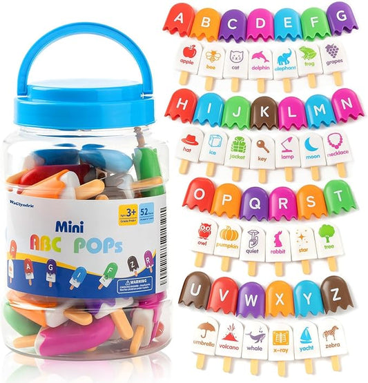 52 Pcs ABC Pops - Alphabet Learning Toys, Preschool Educational Toys for Classroom Fun and Engaging Alphabet Matching Game