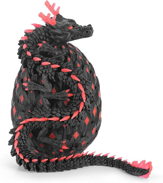 12-inch 3D Printed Dragon Eggs, Glow in The Dark Fidget Toys for Kids & Adults, for Home Office Desk Decor (Dark Pink, Pcs, 1)