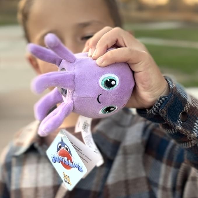 The Petting Zoo Purple Octopus Stuffed Animal Plushie, Gifts for Kids, Squishiez Sealife Animal Squeeze Toy, Octopus Plush Toy, 3 inches
