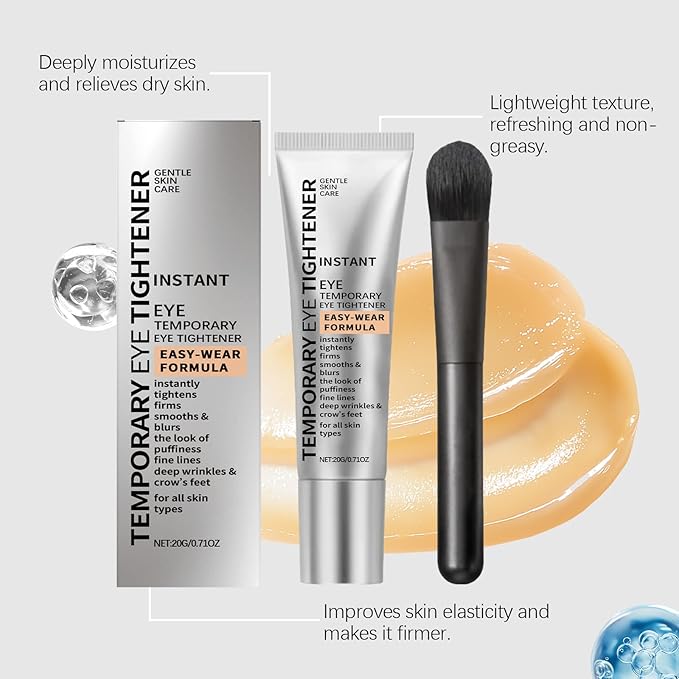 Eye Tightener Cream,Upgraded Formula for Women Helps Reduce Eye Bags Puffiness and Wrinkles, Gentle Skin Care Moisturizing Eye Tightener Cream with Brush