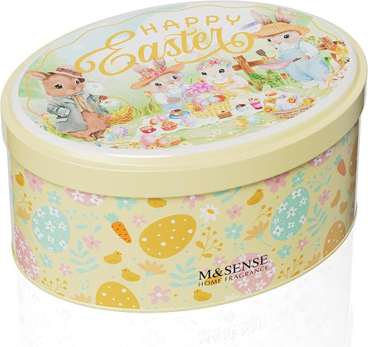 M&SENSE 2 Wick Soy Berry Easter Candle, 12oz, | Oval Jenny Can Spring Candle, Dual-Wick Sweet Vanilla Scented, Natural Birthday Candles for Kids, Mothers Day Gift
