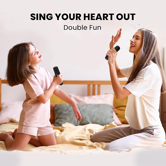 Karaoke Machine for Kids, 2026 TOP Toys Birthday Gifts Ideas for Girls Ages 4, 5, 6, 7, 8, 9, 10, 12+ Years Old, Portable Mini MP3 Player with 2 Wireless Mics for Party