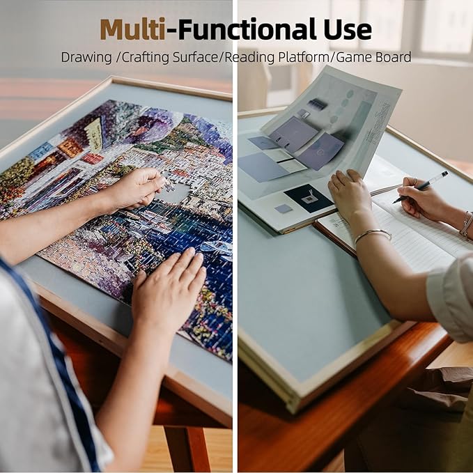 ALL4JIG 2000 Pieces 2-in-1 Tilting & Rotating Puzzle Board for Adults Gifts, Wooden Jigsaw Puzzle Table with 4 Drawers, 28.5" x 40.1" Portable Board with Lazy Susan and Cover