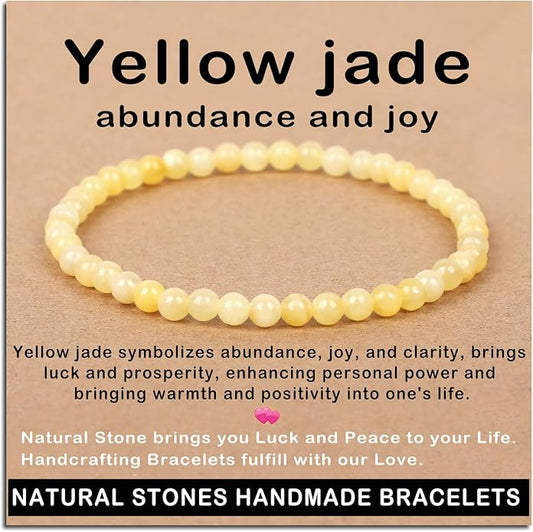 AD Beads Handmade Gemstone Stretch Elastic Bracelet Crystal Healing Reiki Nature's Beauty and Spiritual Essence Unisex