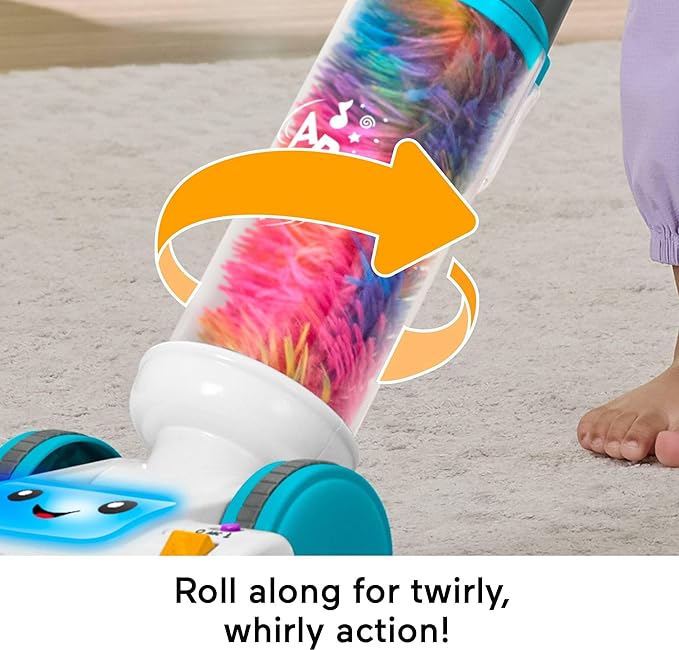Fisher-Price Toddler Toy Laugh & Learn 2-in-1 Vacuum with Duster, Lights & Learning Songs for Pretend Play Kids Ages 2+ Years