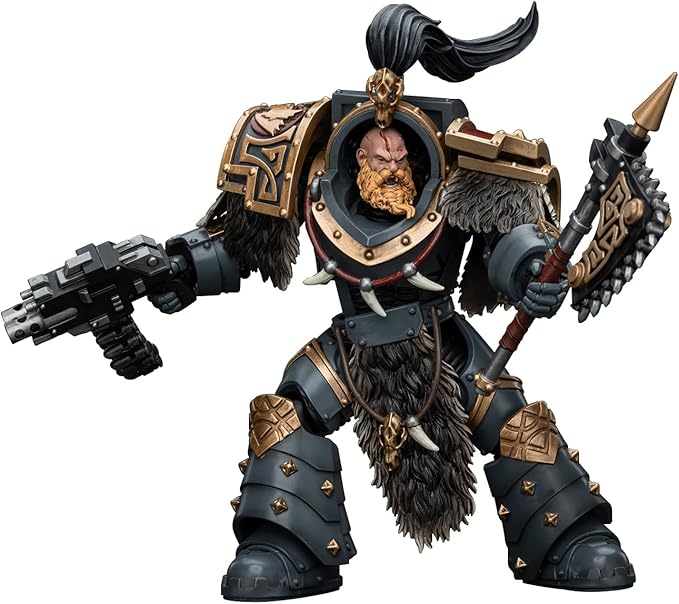 JOYTOY Warhammer 40K 1/18 Action Figures, Space Wolves Varagyr Wolf Guard Squad Varagyr Terminator3 Perfect for Collectors & Decor, Ideal Gift for Birthdays, Christmas, Character Figure - JT5833