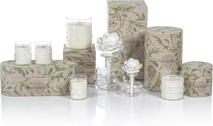 Zodax Grand Casablanca Glass Jar Scented Candle for Home Decor - Single-Wick Candle Ideal for Kitchen and Bathroom - Makes a Great Gift for Women and Men - Water Lotus- 2.82 Oz. - 3 Pack
