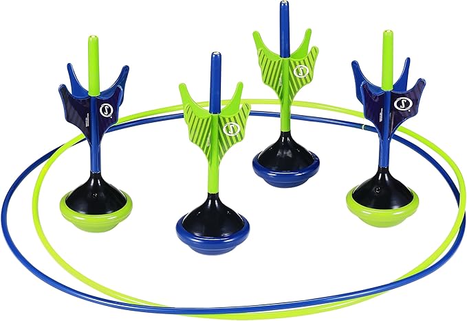 Spalding - Lawn Darts Set, 6 Piece Outdoor Toss Game with 4 Soft Tip Lawn Darts and 2 Large Target Rings, All Weather Backyard Family Game for Indoor Outdoor Play