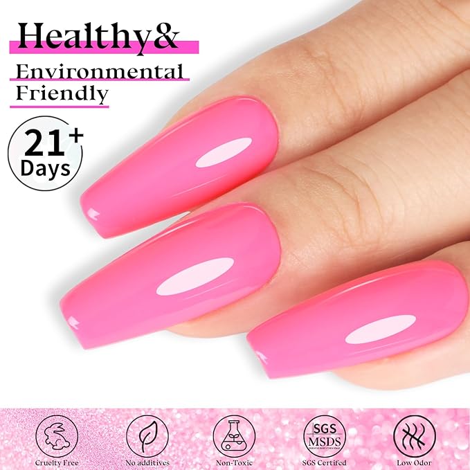 Hot Pink Gel Nail Polish, 0.51 Fl Oz Soak Off UV LED Lamp Neon Fuchsia Pink Gel Polish for Nail Art Starter or Manicure Salon