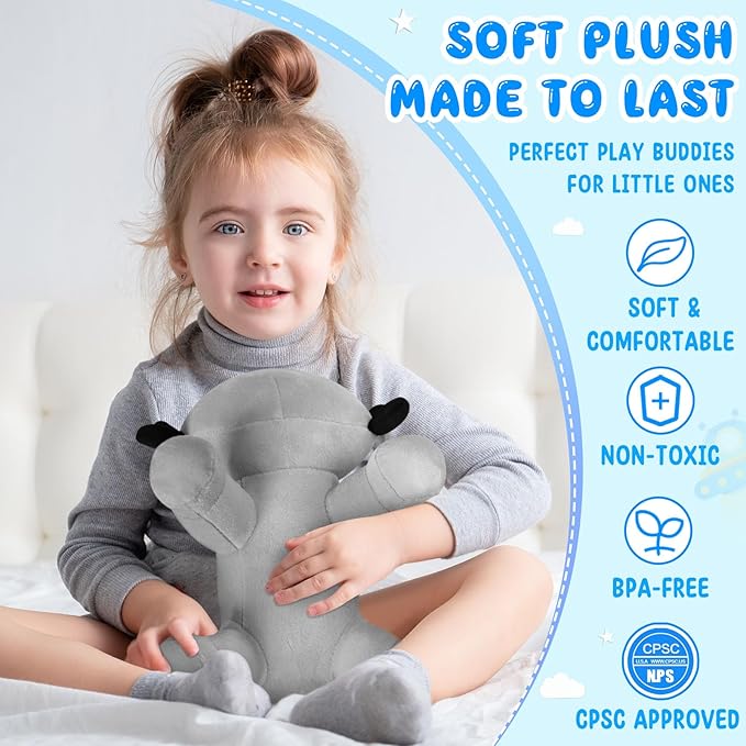 Axolotl Plush Toy, Soft Cute Axolotl Stuffed Animal, Kids Plushie Pillow Doll - Gray