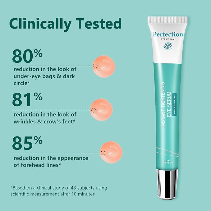 Instant Eye Tightener Cream - Eye Care, Under Eye Lift Serum, Bags and Dark Circles, Reduces Fine Lines & Crow's Feet Instantly, Puffiness, Smooths Wrinkles & Fine Lines in Minutes,15 ML