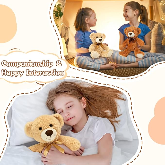 MorisMos Teddy Bear Stuffed Animal Bulk 12 Packs, 14'' Teddy Bears Bulk for Baby Shower, Small Teddy Bears in Bulk for Kids, Girls, Birthday, Valentines, Christmas
