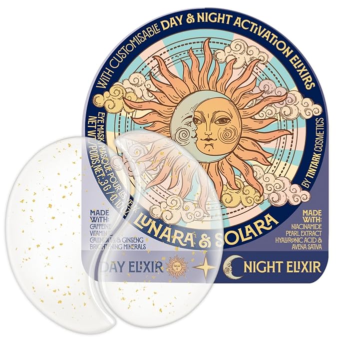 Tintark Hydrogel Under Eye Patches for Puffy Eyes & Dark Circles – 28 Pairs + 2 Eye Serums, Cooling Eye Masks with Caffeine, Vitamin C & Niacinamide for Depuffing, Brightening & Tired Eyes