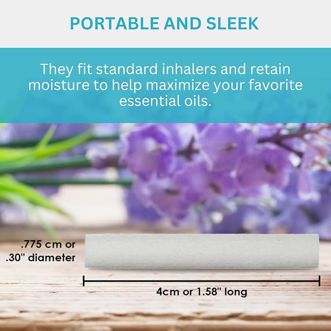 Wild Essentials 12 Pack Fiber Wick Essential Oil Inhaler Refills, 4 cm (1 5/8 inch) Blank Nasal Sticks for On The Go Aromatherapy Compact, Portable, Highly Absorbent, Degradation Resistant