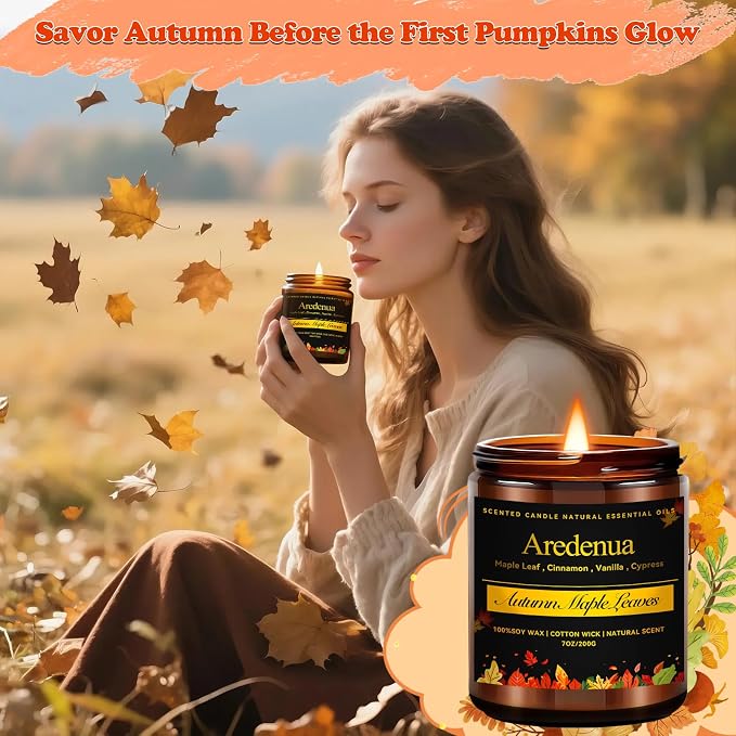 Vanilla Pumpkin Candle – Fall Holiday & Seasonal Pumpkin Aroma, Autumn Soy Candle for Christmas Home Décor & Cozy Seasonal Gifting