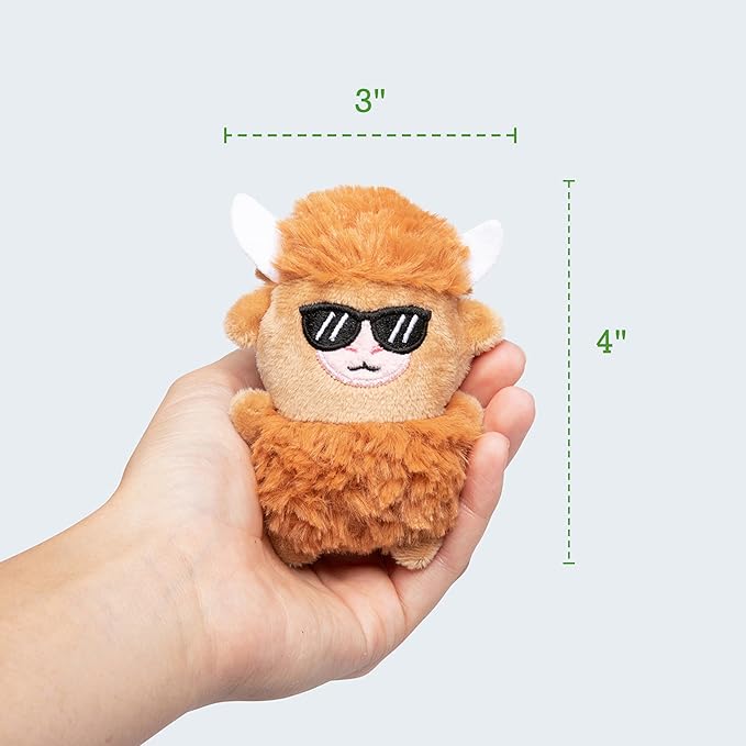 WHAT DO YOU MEME? Emotional Support Highland Cows by Relatable, Cuddly Stuffed Animals, Plushies, and Cute Stuff, Great Gift Ideas for Loved Ones of All Ages, Includes 5 Toys with Carrying Basket
