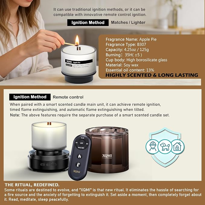 Scented Candle Set, Women Candles Gifts Valentine's Day Gift, Soy Wax Lasting 35H, for Home Decor Aromatherapy Candle Set,Apple, Milky, Vanilla, Cinnamon