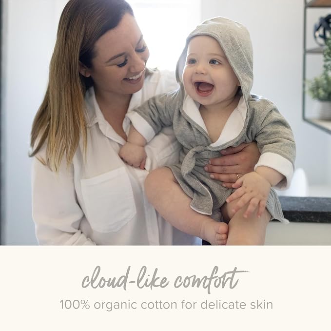 Burt's Bees Baby Infant Hooded Towels, Organic Cotton, Unisex Bath Essentials, Nursery Towel with Hood Set, 29 x 29 in, 2-Pack