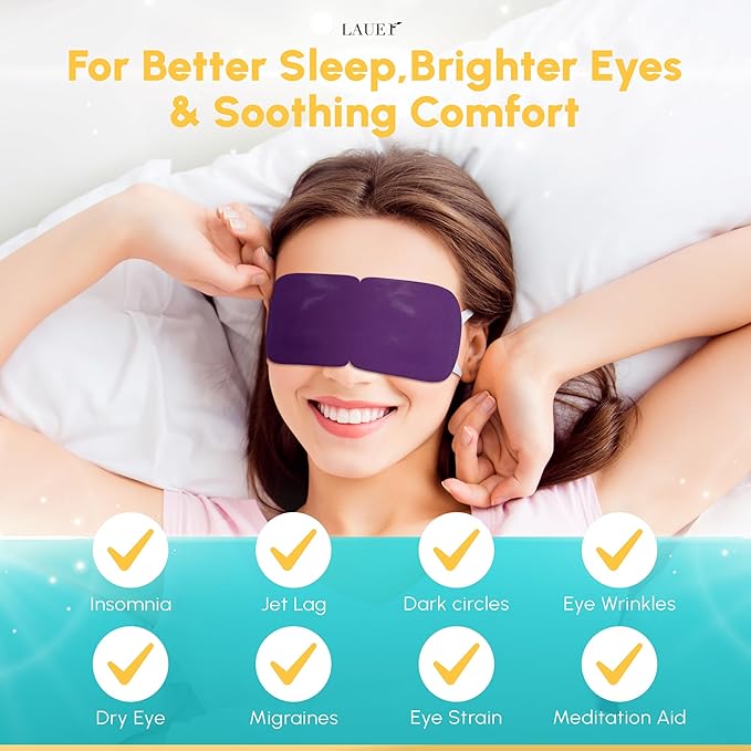 Heated Eye Steam Mask Dry Eyes Self Warm Compress Dark Circles Puffiness Set of Scent (Lavender, Chamomile, Green Tea, Mint, Mandarin Basilic, Unscented) Pack of 6 Masks for Women