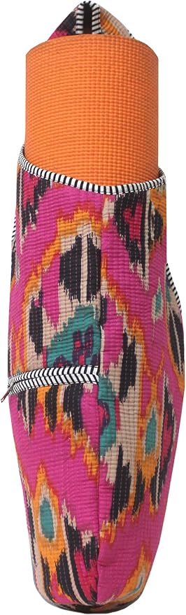 INDIAN CRAFT CASTLE Yoga Mat Bag | Tote Mat Bag | Sling Yoga Tote w/Large Side Pocket & Zipper Pocket | Yoga Mat Carrier Fits Most Size Mats