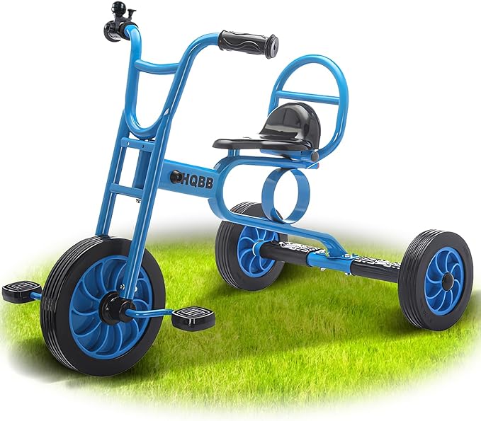 Kids Tricycle for Ages 3+, Preschool Daycare Playground Kids Balance Bike, Home Toddler Trike with Bell and Rubber Wheels, Boys and Girls Indoor/Outdoor Play Equipment