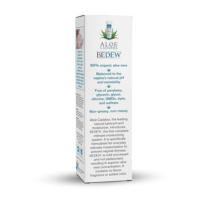 Aloe Cadabra BEDEW Organic Vaginal Moisturizer - NSF Certified Organic | pH-Balanced Formula, 2.9oz Tube, Drug-Free, Hormone-Free Relief for Vaginal Dryness, Menopause & Personal Comfort