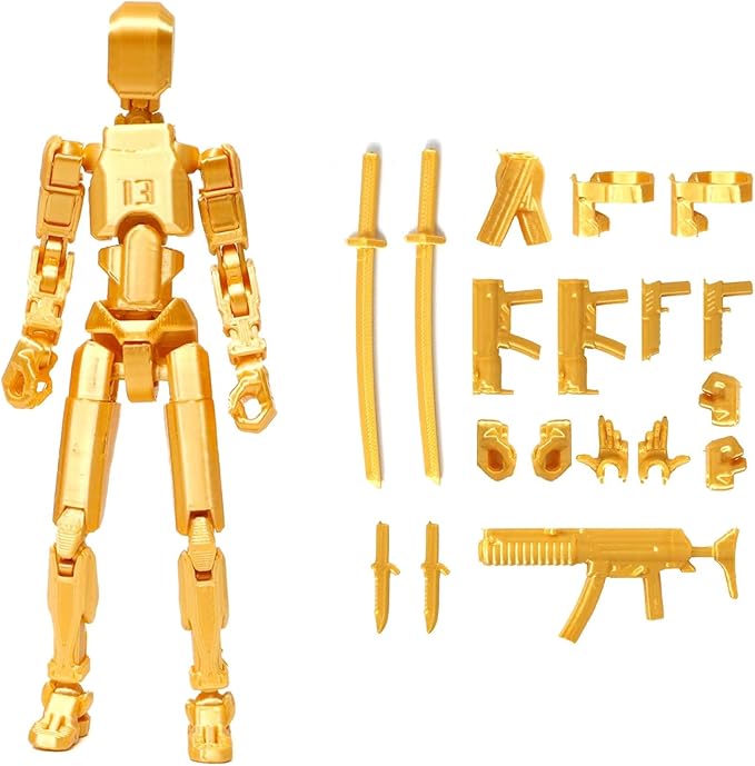 Assembly Completed T13 Action Figure, Titan 13 3D Printed Action Figure, 3D Printed Titan13, Assembled Dummy 13 Lucky 13 Toy Figure