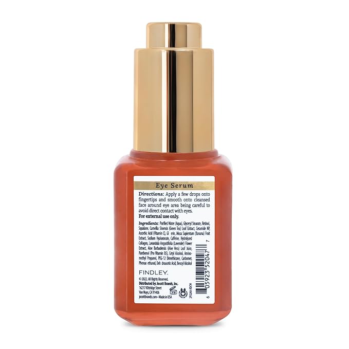 Findley Vitamin C & Hyaluronic Acid All-in-One Eye Serum | Minimizes Puffiness & Dark Circles | Radiant Glow (1 Fl Oz)
