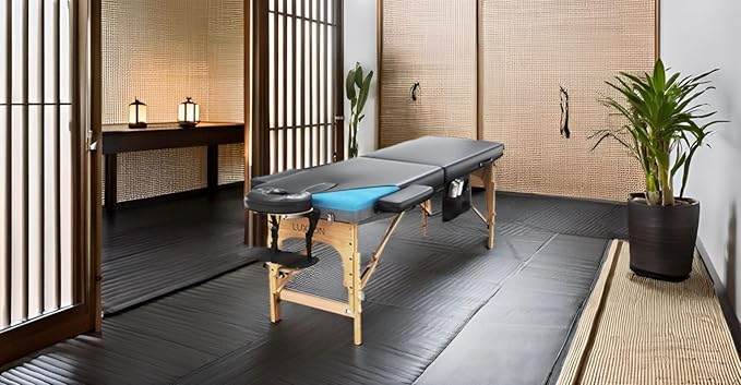 Premium Memory Foam Massage Table - Rolling Travel Case, Washable Sheets, Thicker & Wider