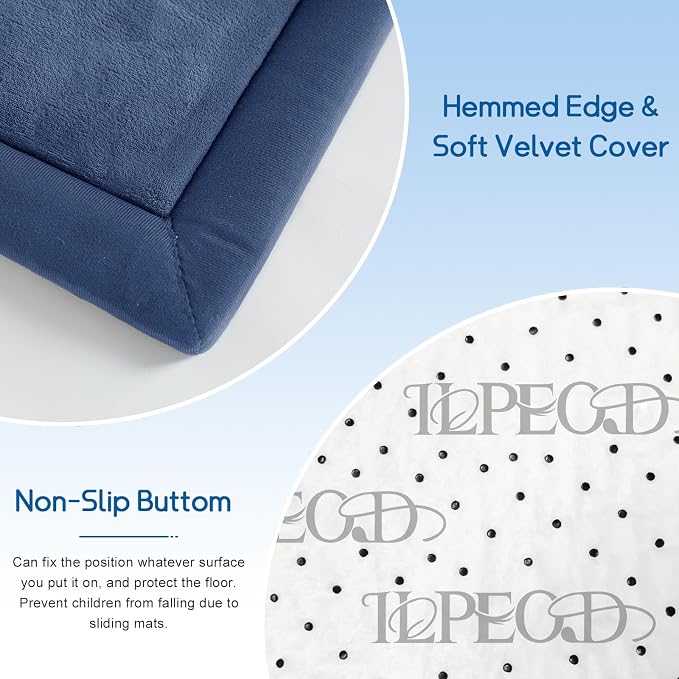 Baby Play Mat for Floor Nursery Rug Muscle Mat Area Rug Playroom Rug 79"x138" Playpen Mat Elastic Foam 1.3" Thick Crawling Mat for Babies,Toddlers, Infants, Kids,Sapphire Blue