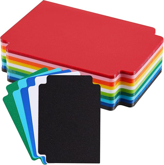 50 Pcs Trading Card Dividers Plastic Card Dividers, Frosted Separator with Tabs Standard Vertical Compatible with Games Sports TCG, 2.7 x 3.8 Inches (Multicolor)