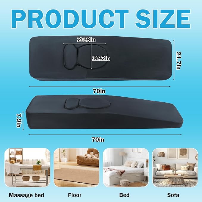 ROYALAY Tummy Nest Pregnancy Mattress, Pregnancy Pillow for Stomach Sleepers with Hole, 70in Full Body Pregnancy Massage Cushion, Face Down Pillow for Sleeping