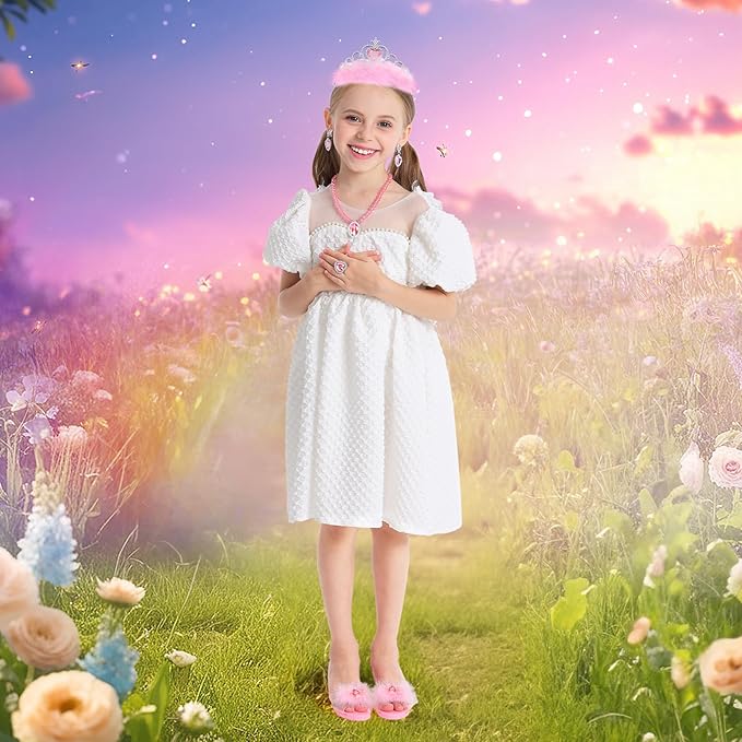 Princess Dress Up Shoes Set, Toddler Pretend Jewelry Boutique Kit, Girls Role Play Dress Up Toys, Princess Shoes Crown Necklace Earrings Ring Gift Set for Little Girls Aged 3-6 Years Old