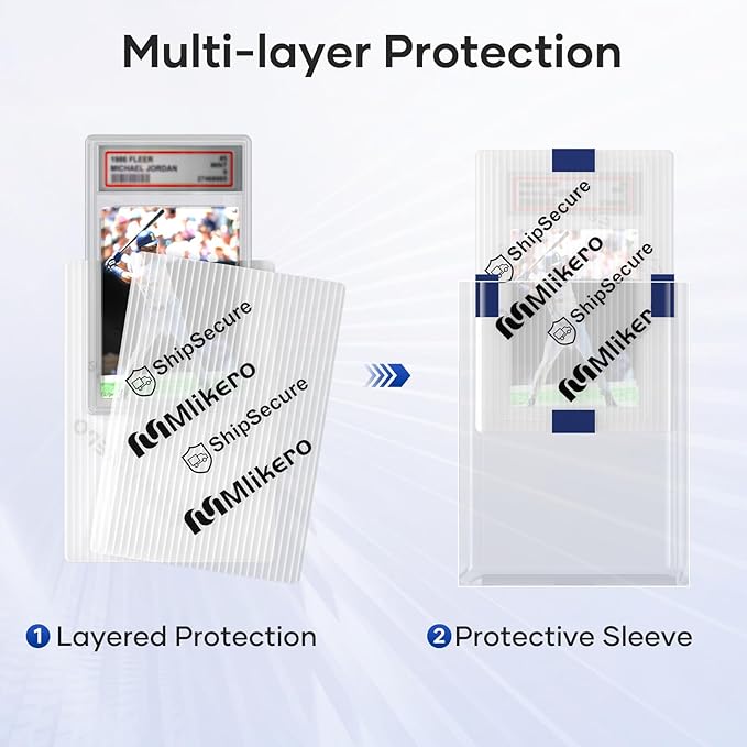 360 Pack Trading Card Shipping Protectors, 4'' x 6'' Plastic Card Protector with Protective Sleeves and Tape Rolls Fit for PSA Graded Cards