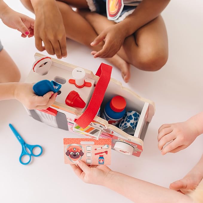 Melissa & Doug PAW Patrol Marshall's Wooden Rescue EMT Caddy (14 Pieces)