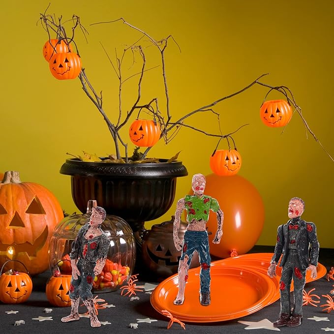 Zerodeko 12 PCS Toy Zombie Action Figures with Movable and Detachable Joints, Mini Zombie Figurines for Presents, Decoration, and Party Favors