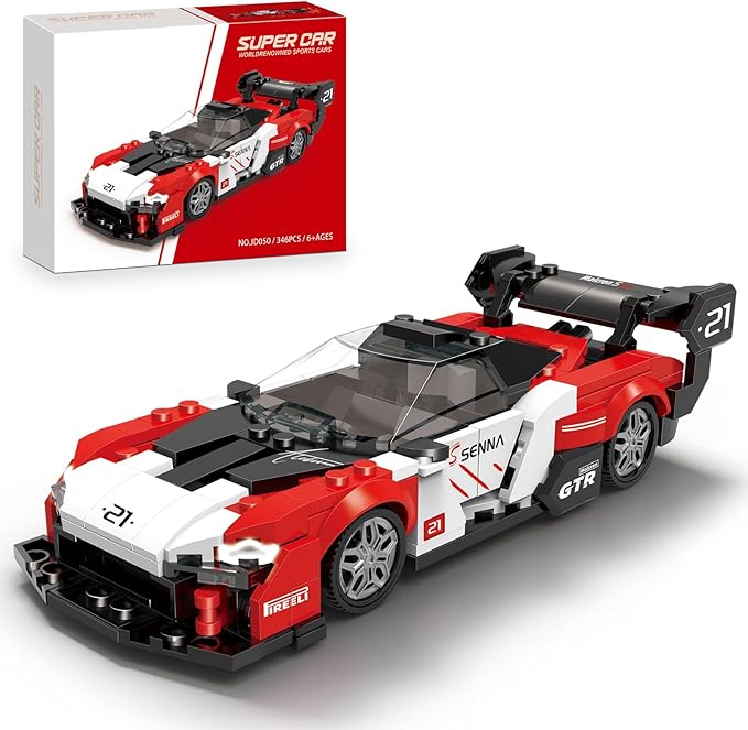 HIGH GODO Sports Car Building Set, MOC Racing Car Model Kit, Cool Collectible Cars Toys Gifts for Adults and Teens Age 14+ (346 Pieces)