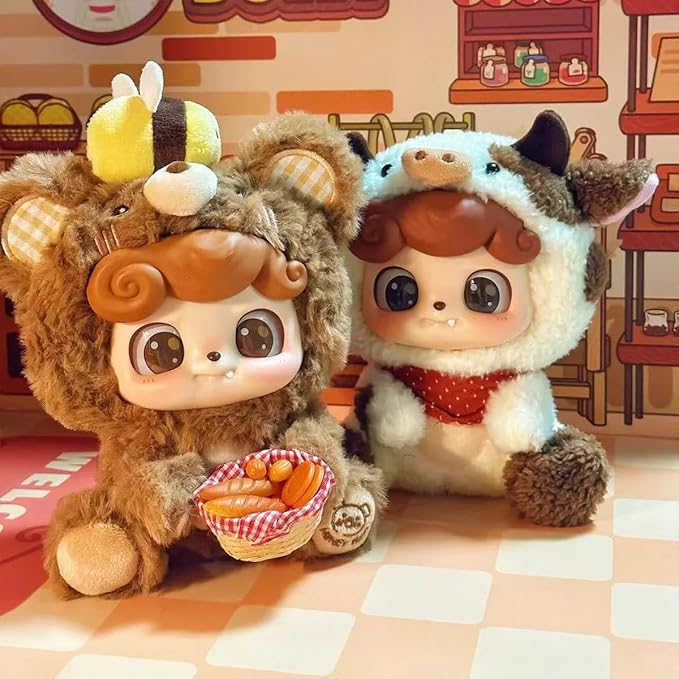 Q.Kid Animal Preschool Plush Series Blind Box 1PC (1 of 7 Possible Styles) Cute Figures Collectible Toys Birthday Gifts (1Pc-Blind Box)