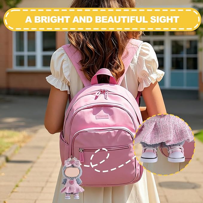 New Version Doll Shoes, 1 Pair Premium Pink Canvas Shoes, Perfect Match for bubu Clothes, Shoes for 15&17cm Doll Accessories